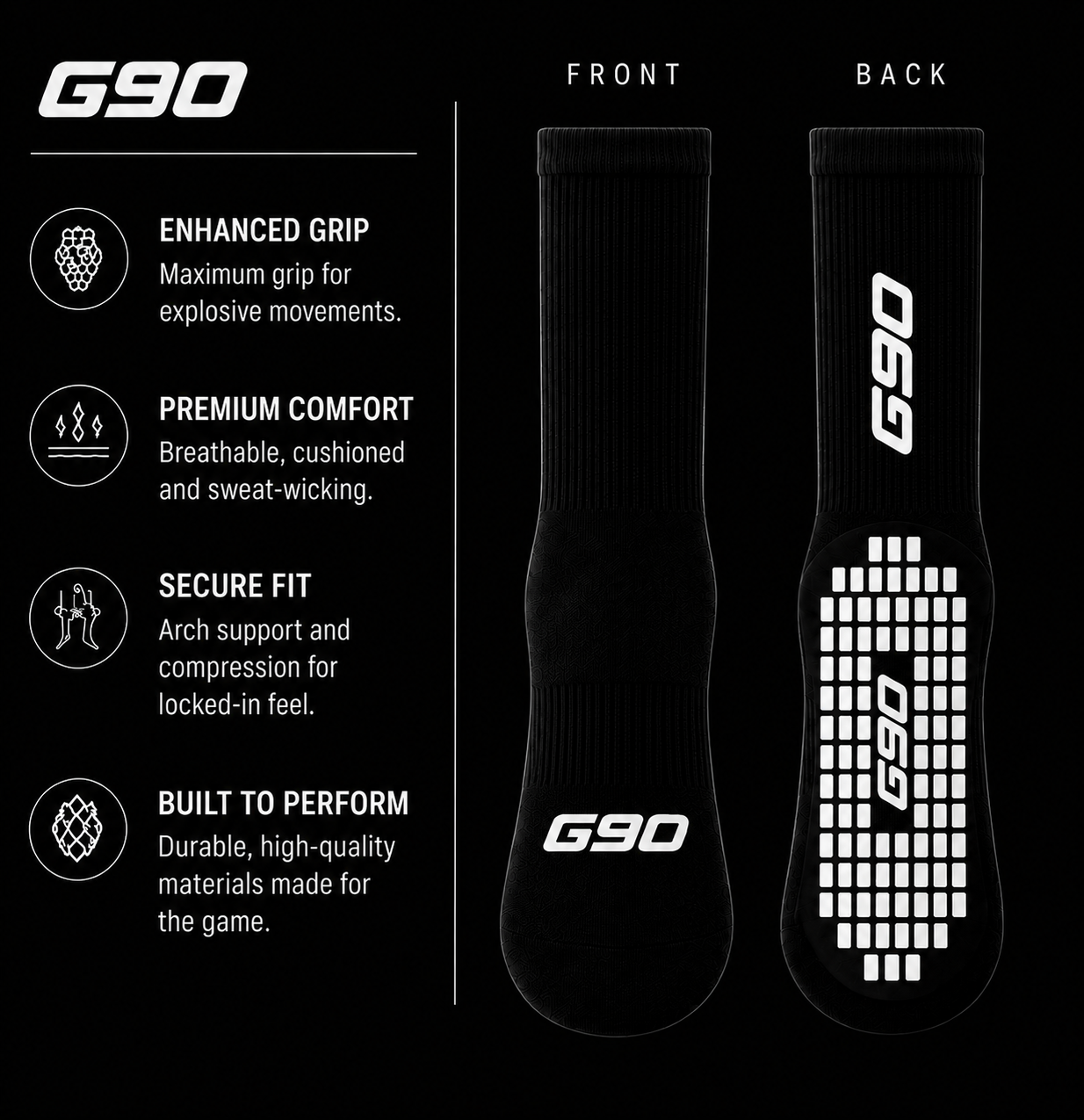 G90 Grip Socks 1.0 - White